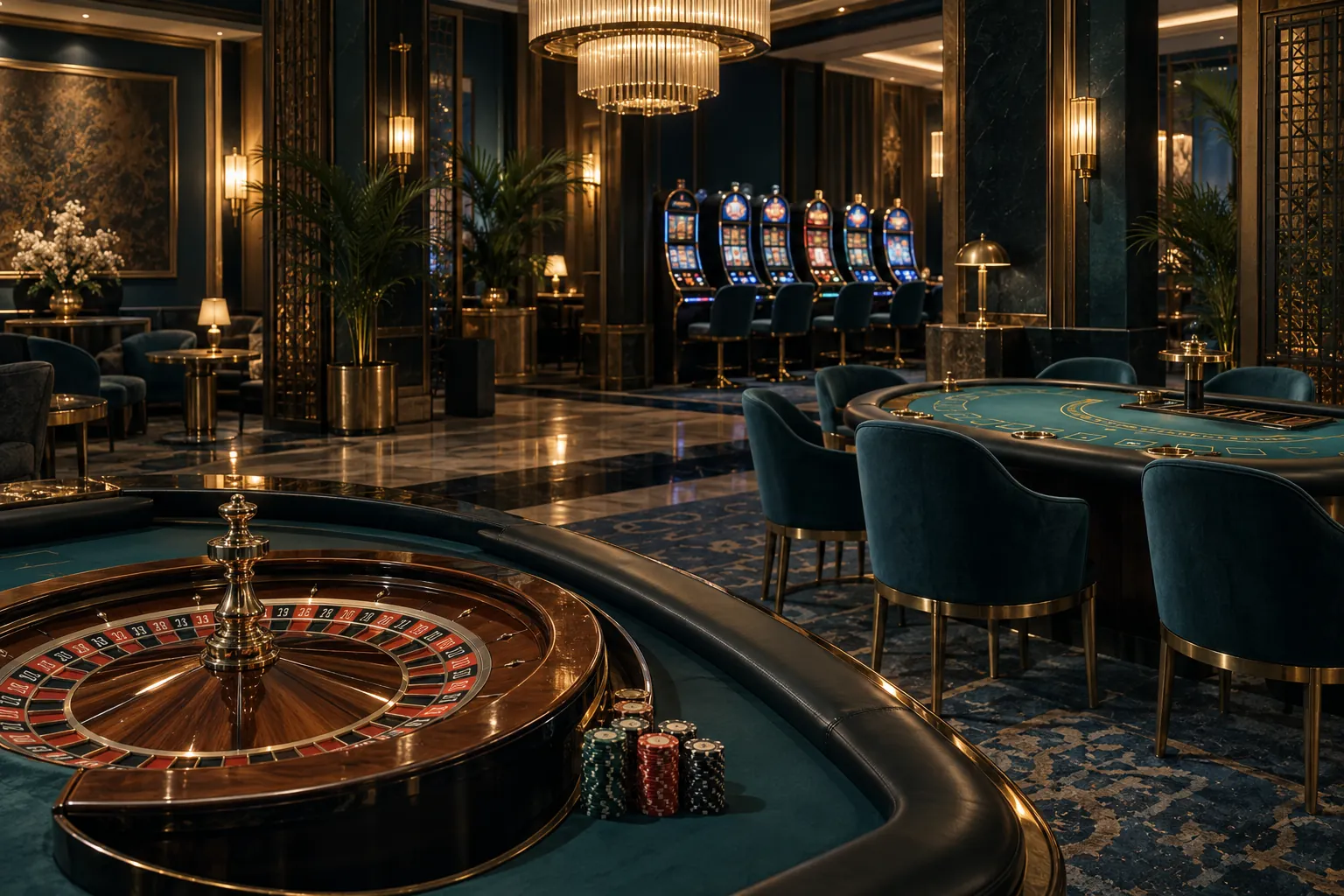 Rulet çarkı ve casino masa oyunları